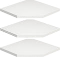 Fun Memories Corner Shelf Wall Mount, Floating Corner Shelves, Set of 3 Corner Wall Shelf Organizer, Rustic Wood Wall Storage Display Shelves for Living Room Bedroom Bathroom Kitchen, Rustic White