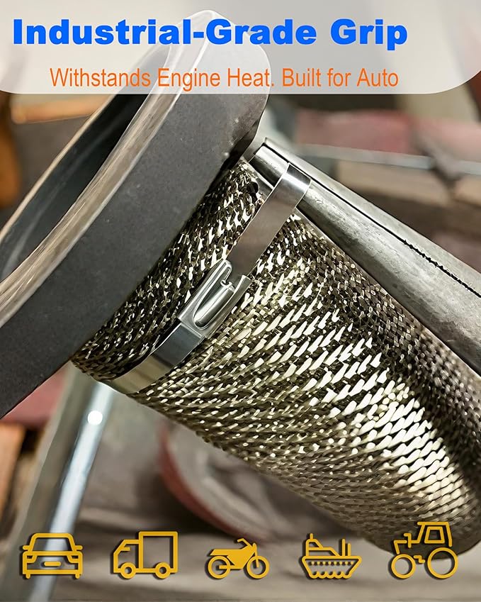 Metal Zip Ties (100PCS 11.8 Inch), 304 Stainless Steel, Heavy Duty Self-locking Cable Ties, for Exhaust Wrap, Chain Link Fence Parts, Heat Resistant Fencing Tie. for Pipe, Auto repair.