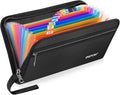 ENGPOW Fireproof Receipt Bill Coupon Organizer with 13 Colorful Pockets | Expanding File Organizer with Labels,Portable Money Storage Holder,Home Office Travel Supplies,A5 Size,(11.4" x 6.7")