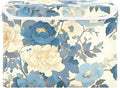 Blue White Peony Lidded Storage Bins with Handles - 16.5"x12.6"x11.8" Foldable Organizing Box, Oxford Fabric & Honeycomb Board, Dust-Proof Flip Lid for Closet/Office