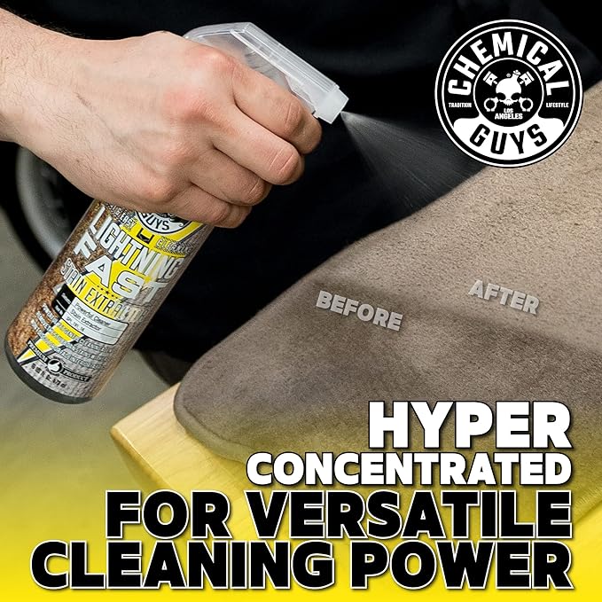 Chemical Guys SPI_191_1602 Lightning Fast Carpet and Upholstery Stain Extractor, (Fabric, Upholstery, & Carpet), Safe for Cars, Home, Office, Furniture & More, 16 fl oz, Fresh Scent (2 Pack)