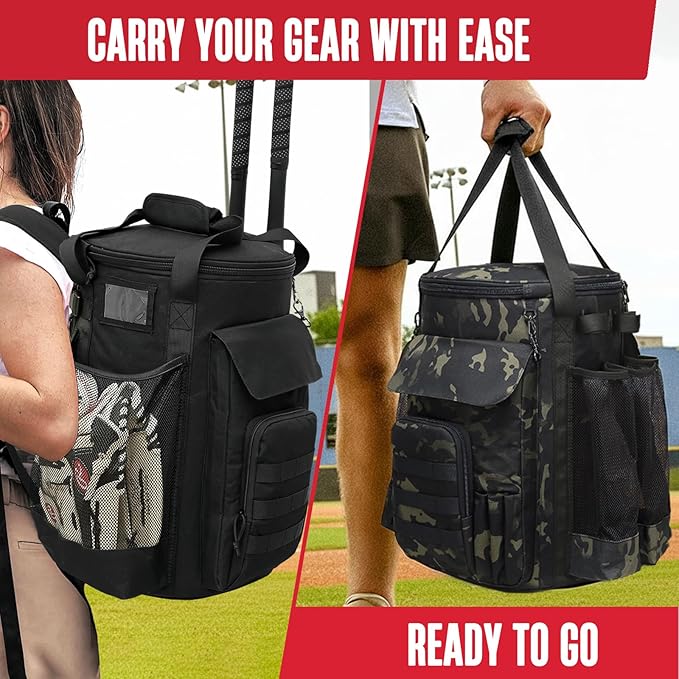 Baseball Bucket Bag, Softball Coaches Bags Fit 6 Gallon Buket, Baseball Coaching Accessories with Multiple Pockets