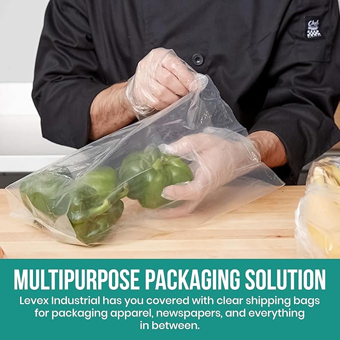 Levex - 3" x 8" (1000 Count) Open End Flat Top - 3-Mil Heavy Duty Clear Poly Bags for Packaging, Shipping, Storage & Food (Bags Do Not Have a Seal or Prints)
