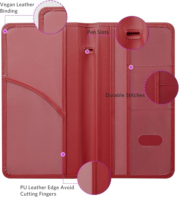 CoBak Car Registration and Insurance Holder | Vehicle Glove Box Organizer, Auto Truck Compartment Document Case with Magnetic Closure for Insurance & Driver License