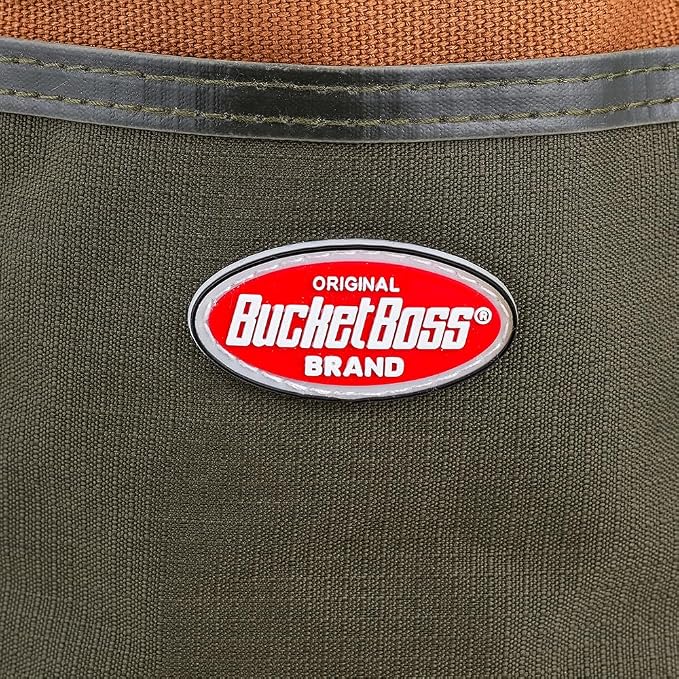 BucketBoss 25001 Canvas Organizer Parachute Bag with 19 Pockets for Nails,Screws, and Bolts in Brown