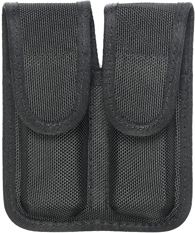 Molded Double Mag Pouch，Tactical Universal Magazine Holder Fits virtually Any 9mm, 40 or .45 Caliber Pistol Mag Single or Double Stack IWB or OWB Mag Pouch