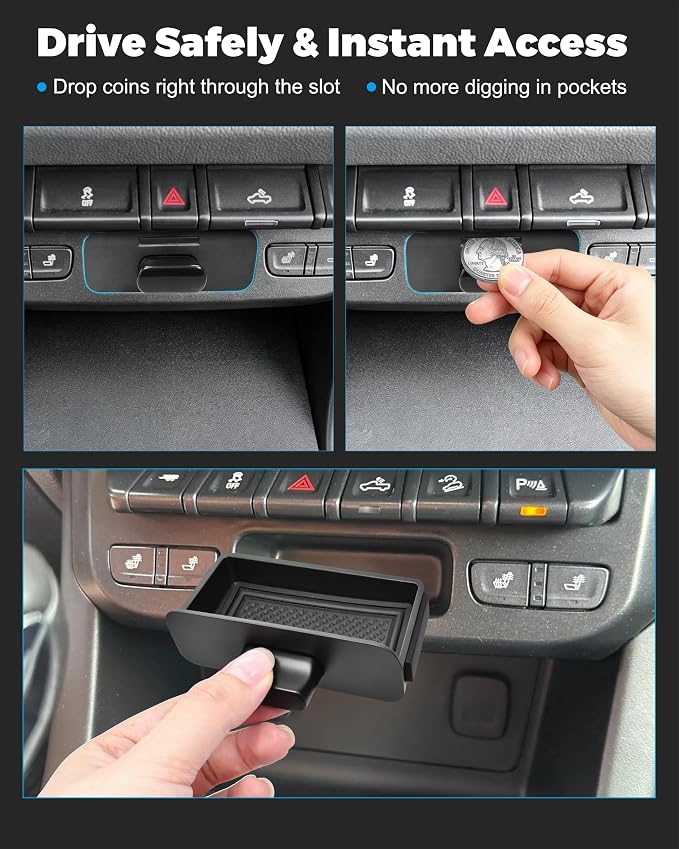 Center Console Organizer Tray for Chevy Colorado & GMC Canyon 2015-2022 | Custom Fit Hidden Storage Cubby drawer Non-Slip Liner Easy Install OEM-Style Fit