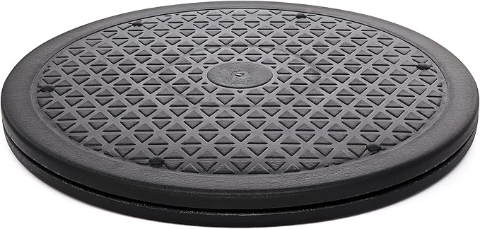 2 Pack 12 Inch Lazy Susan Turntable Organizer, Non Skid Large Lazy Susan Turntable for Cabinet, Computer or Laptop, Plastic Turn Table, Black - by RamPro