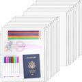 Antner 18 Pack Clear Letter Size Binder Pockets 3 Ring Binder Zipper Pouch Document Organizer, Waterproof PVC 3-Hole Loose Leaf File Bags Insert Sleeves Page Sheet Protectors Business Office Supplies