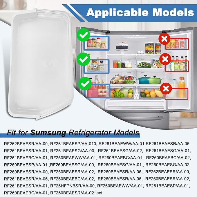 DA97-12657A Refrigerator Left Door Shelf Bin Replacement for Samsung Refrigerator Parts RF260BEAESR RF261BEAESR RF261BEAESP Replace DA63-07104A,DA63-06867,AP5621270,2813223,PS4176661 /Appliance Parts