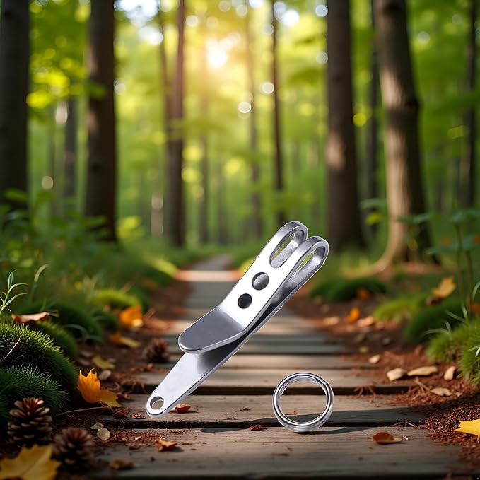 Silver Pocket Bag Suspension Clip Stainless Steel Bag Waist Belt Hanging Clip Mini Metal Key Buckles Portable Pocket Clips Outdoor Gadgets