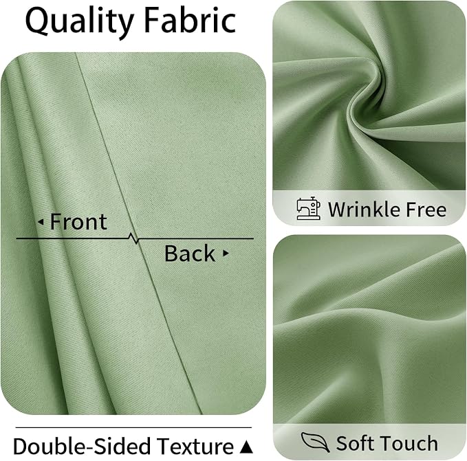 Vatge Magnetic Doorway Curtain for Privacy, Closet Curtain with Rod, Room Dividers for Closet Door and Sliding Door, 1 Panel, W42 x L80, Sage Green