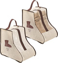 Boot Storage Bag Organizer,Dustproof Boot Bags for Cowboy Boots,Portable Travel Shoe Protector Bags,Tall Boot Covers Storage Organizer for Packing (2 Pcs Beige Widened Short)