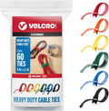 VELCRO Brand ONE-WRAP Cable Ties | 60Pk | 8 x 1/2" Straps, Multicolor | Strong Reusable Wire Management | Cord Bundling for Home Office and Data Centers