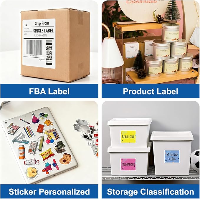 3 1/3" x 4" Printable Label Paper White 50 Sheets, Shipping Address Label for Laser and Inkjet Printers, for 5164 8164 Label Sheet 300 Stickers