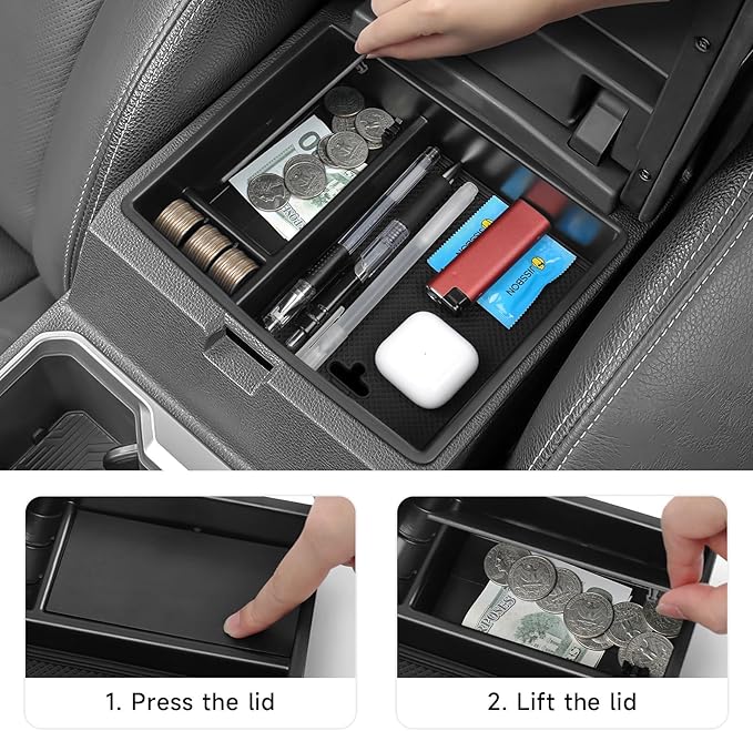 YOJOJOCO 3PCS Center Console Organizer Compatible with Toyota 2024 2025 2026 Tacoma Accessories Center Console Dividers Organizer Hidden Storage Box