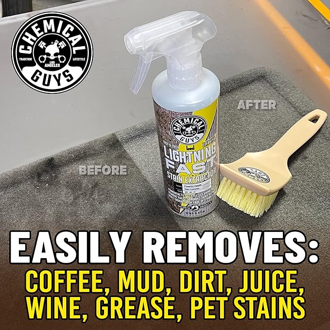 Chemical Guys SPI_191_1603 Lightning Fast Carpet and Upholstery Stain Extractor, (Fabric, Upholstery, & Carpet), Safe for Cars, Home, Office, Furniture & More, 16 fl oz