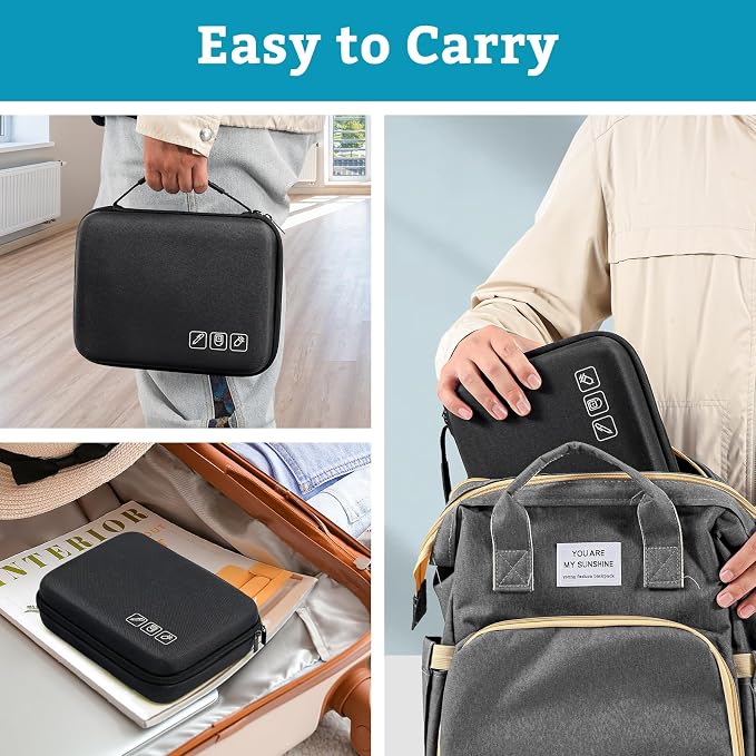 ProCase Diabetes Travel Case for Diabetic Supplies -Black | Hard Storage Bag for Glucose Meter, Insulin Pen, Test Strips, Syringes, Needles & More; Organizer for Diabetic Care Kits