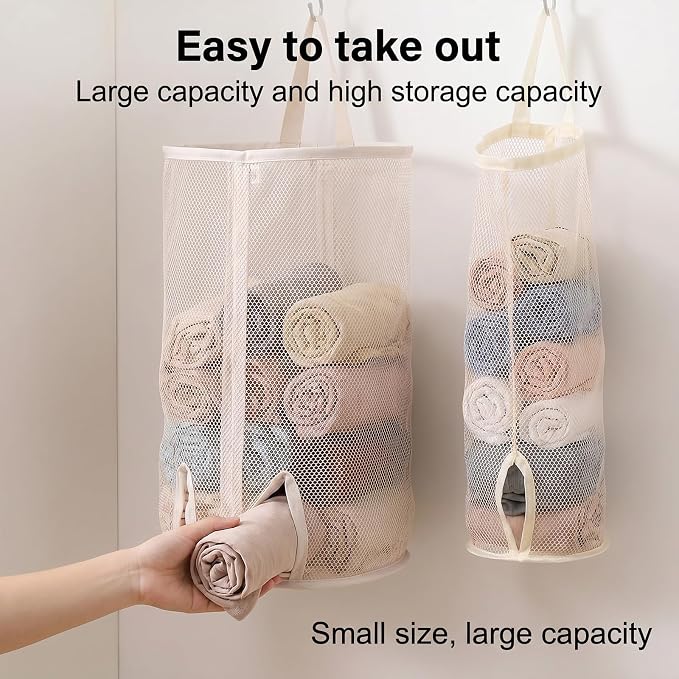 2 Pcs Sock Bag 2 Size Sock Organizer Hanging Reusable Bags Organizer Multifunctional Plastic Bags Holder Socks and Underwear Storage for Storing Socks Ties Plastic Bag (Large)
