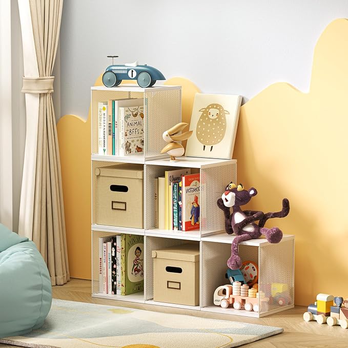 Dmevkic 2 Cube Organizer Bookshelves DIY Variable Stackable Cube Storage Organizer for Kid Bedroom,Living Room,Small Bookshelf White