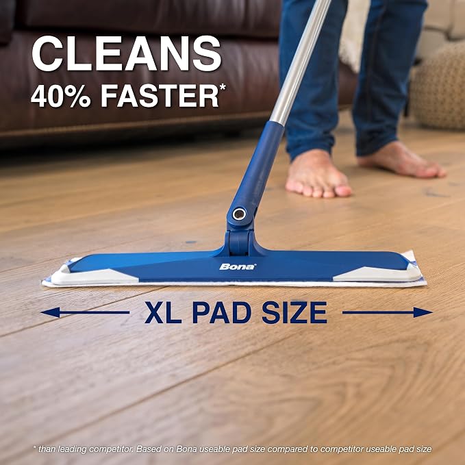 Bona Hardwood Floor Disposable Wet Cleaning Pads - 12 Pads per Pack - unscented - Use Mops - Residue-Free Floor-Cleaning Solution for Wood Floors,(Pack of 6)