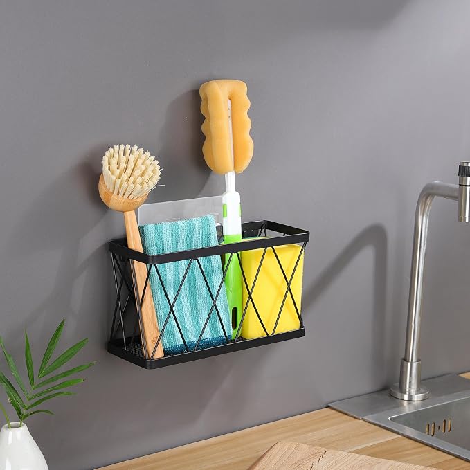 YIGII Cutting Board Holder + 3 Pack Adhesive Cabinet Door Organizer, Black Lid Storage Organizer with, Space Saving Lid Holder for Tupperware Storage Inside Cabinet, Pantry, Kitchen, Bathroom