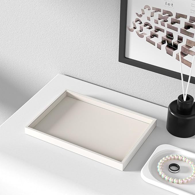 Julysky Jewelry Organizer Trays for Drawer,Jewelry Display Organizer Case for Women,Bracelet Necklace and Ring Display Stand for Selling,Velvet Jewelry Storage Display (Beige, Empty Plate)