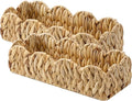 StorageWorks Water Hyacinth Small Scalloped Baskets for Bathroom Decor, Wicker Toilet Paper Basket for Back of Toilet Basket Tank Topper, Decorative Bathroom Baskets for Organizing and Storage, 2 Pack