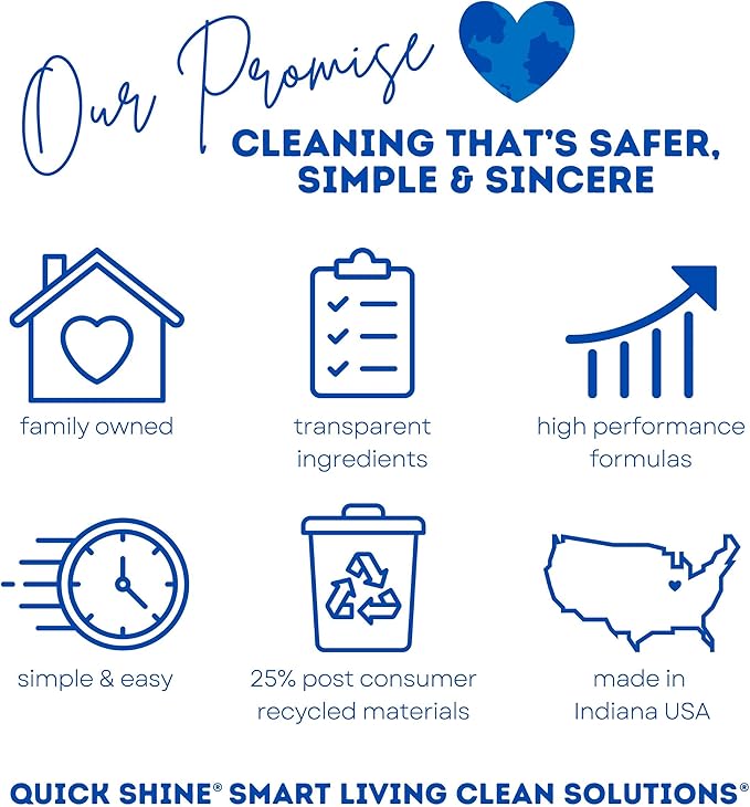 Quick Shine Multi Surface Floor Cleaner Daily Care 24oz, 6Pk | Ready to Use, Dirt Dissolving, Streak Free, No Rinse | Use on Hardwood, Laminate, Luxury Vinyl Plank LVT, Tile & Stone | Safer Choice
