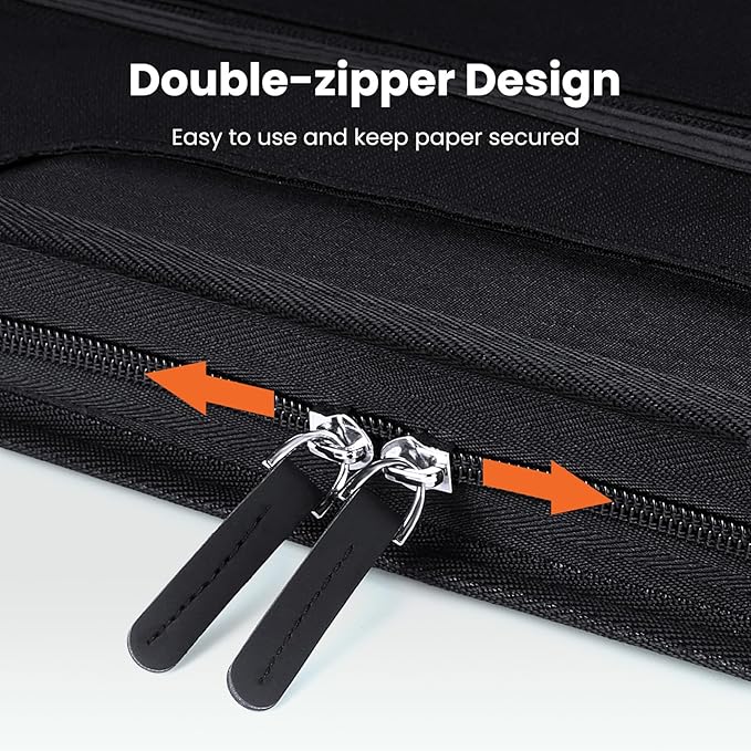 Sooez Heavy Duty Accordion File Organizer with Hidden Handle, Portable 12 Pockets Expanding File Folders, Cloth Monthly Bills Receipt Organizer for Letter/A4, School Classroom Home & Office Supplies