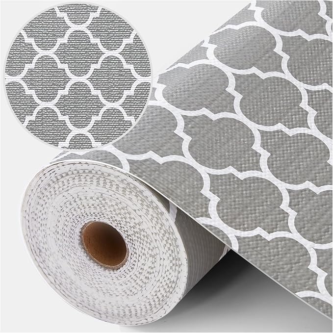 Coavas Shelf and Drawer Liner, Non Slip Extra Grip Non Adhesive Waterproof Thickened Cabinet Mat, Easy Cut for Kitchen Pantry Bathroom Dresser Cupboard (Gray, 24IN x 10FT)