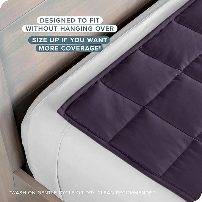 Bare Home Weighted Blanket Queen Size 22lb (60" x 80") for Adults - All-Natural 100% Cotton - Premium Heavy Blanket Nontoxic Glass Beads (Eggplant, 60"x80")