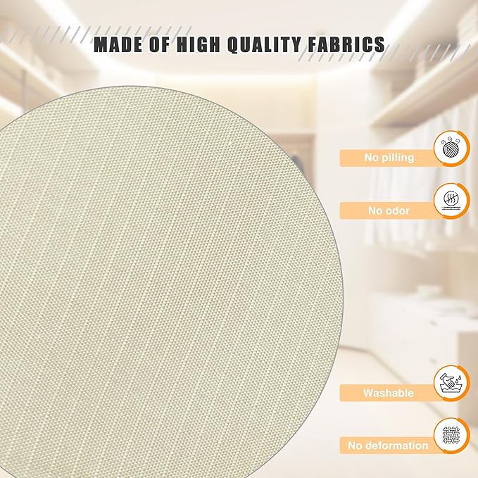 Hanging Closet Organizer, Easy Mount Foldable 6-Shelf Hanging Closet Wardrobe Storage Shelves, Clothes Handbag Shoes Accessories Storage, Washable Oxford Cloth Fabric, Beige