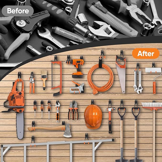 Nacial 18 Pack Garage Hooks Heavy Duty, Utility Steel Garage Storage Hook with 2 Storage Straps, Utility Garage Wall Mount Hooks for Hanging Bike, Ladder and Garden Tools, Perfect for Father Day Gifts
