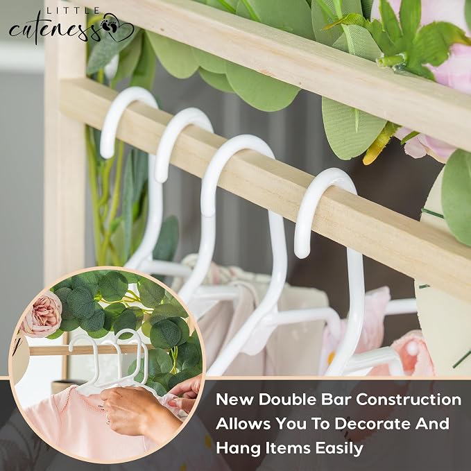 Wooden Baby Shower Crate Closet, Personalized Baby Shower Basket, Natural