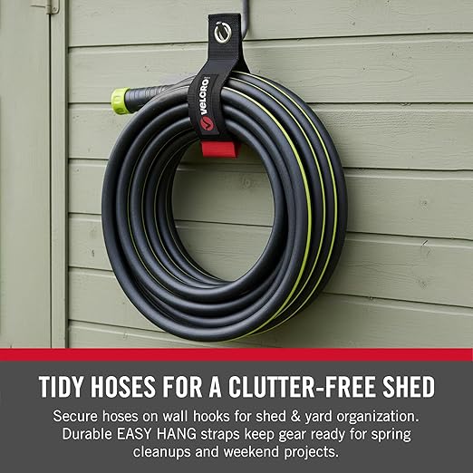 VELCRO Brand Easy Hang Extension Cord Holder Organizer Variety Pack | Holds 60-100lbs, Heavy Duty Straps Fit Easily on Hooks or Nails | Perfect for Garage Organization | 3-pk 10", 14" and 18", Black