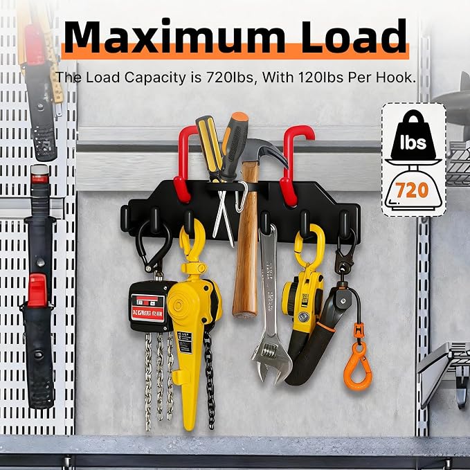 Lineman Tool Board, Line Work Bucket Accessories with 2PCS 3" and2 PCS 2" Aerial Bucket Hooks, Truck Hook Organizer for Heavy Duty Trucks Tool and Lineman