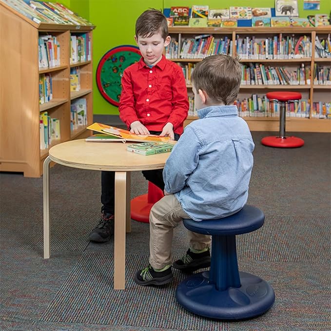 KORE Design Wobble Stool Chair, Girls + Boys Kid Desk Stools, Ergonomic Small Office Chairs, Flexible Seating for Active Child, ADD/ADHD, Classroom, School, Home, Kids (14in), Age 6-7 yrs, Purple