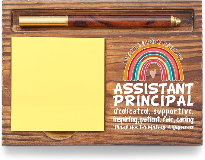 Assistant Principal Appreciation Gift Sticky Note Holder, Thank You Encouragement Desk Accessory for Teacher Coworker, Principal Appreciation Week Office Desk Item TZP180