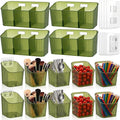 14 Pack Cabinet Door Organizer Adhesive Wall Mount Storage Bins Makeup Containers Stackable Organizer Basket for Kitchen Cabinets, Bathroom, Pantry, Office, Refrigerator (Frosted Green)