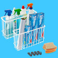 Cabinet Door Organizer 2Pcs, Foil and Plastic Wrap Organizer with 2 Sponges, Cabinet Door Storage with 2 Caddy Adhesive, for Aluminum Foil, Plastic Wrap, Wool Dryer Balls, White,(Medium, Large)
