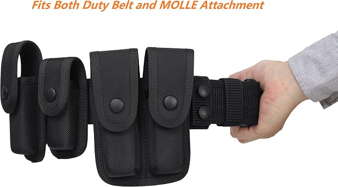 TACNEX Single/Double Magazine Pouch Duty Belt Nylon Mag Holder Pistol Mag MOLLE Holster Carry Case Compatible w/Double & Single Stack Magazines .380, 9mm & 40 Cal for Glock H&K Ruger S&W M&P Walther