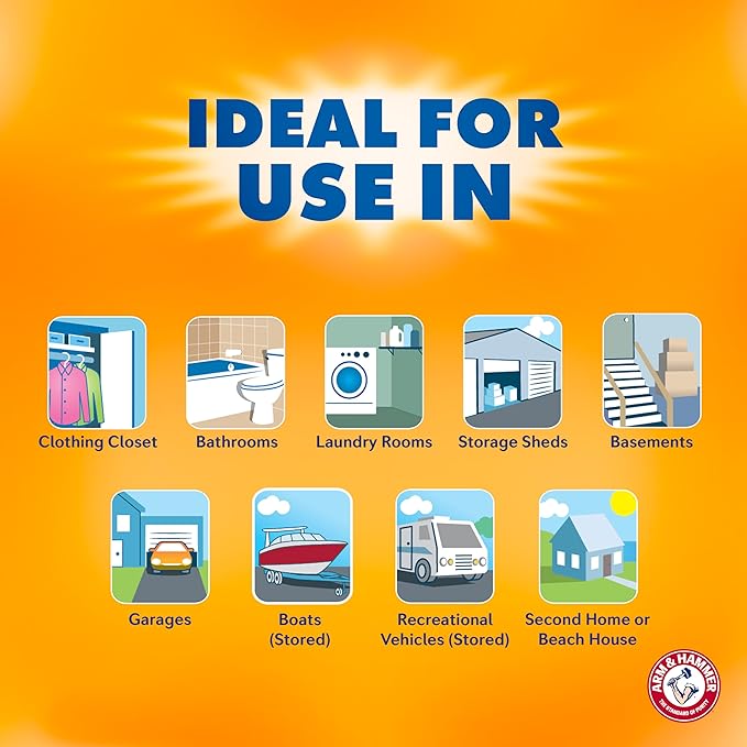 Arm & Hammer Clean Burst Moisture Absorber and Odor Eliminator Tubs, 14 oz., 3 Pack, Attract and Trap Excess Moisture, Eliminate Musty Odors, Convenient and Effective