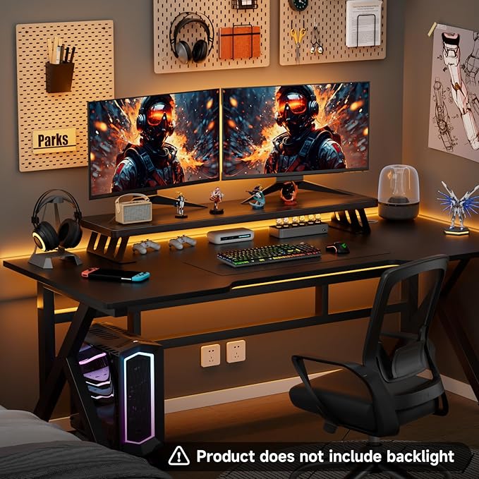 Monitor Stand Riser, 39 Inch Large Wood Monitor Stands for 2 Monitors