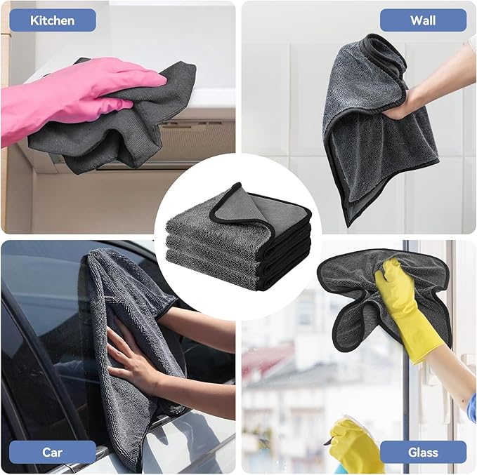 Shower Cleaning Cloths - 3pcs Super Absorbent Microfiber Bath Towels for Effortless Cleaning of Windows, Bathroom, Car & Home Toilet - Must-Have!（15.7x23.6in