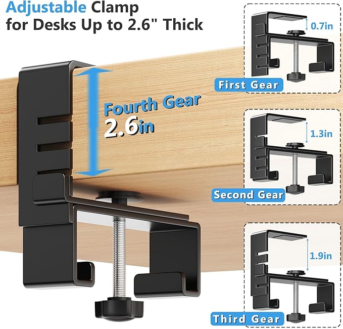 Litwaro Under Desk Cable Management Tray No Drill, 36" Cord Organizer with Clamp for Standing Desk, Premium Fabric Cable Tray with Wire Management for Office Home, Black