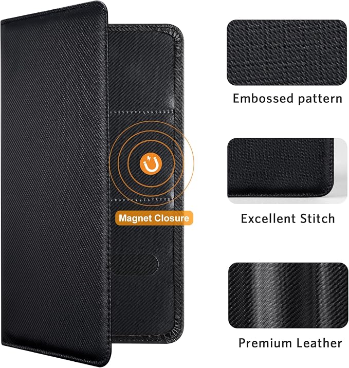 CoBak Car Registration and Insurance Holder | Vehicle Glove Box Organizer, Auto Truck Compartment Document Case with Magnetic Closure for Insurance & Driver License