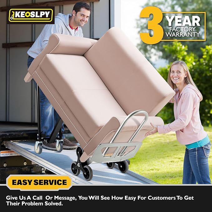 CSHT-2243B 3 in 1 Industrial Convertible Aluminum Hand Truck Dolly Cart, 1000 LBS Capacity, Heavy Duty Stair Climbing Utility Trolley Platform Cart with Wheels for Transport & Moving
