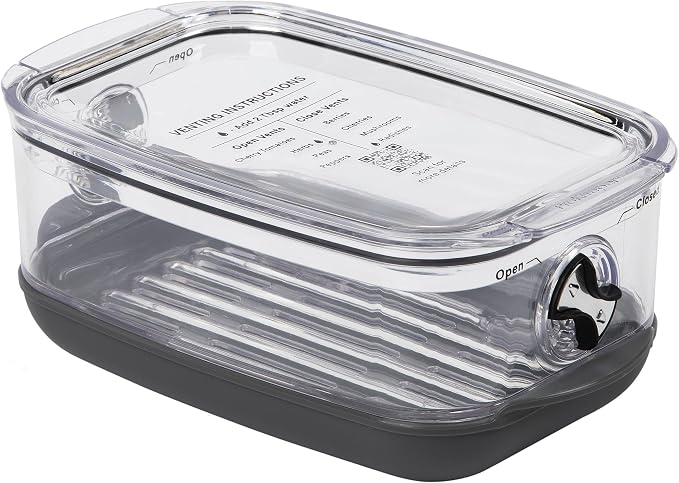 Progressive ProKeeper Stackable Produce ProKeeper Storage Container with Stay-Fresh Vent System (PKS-912 (1.2 qt Berry Keeper))