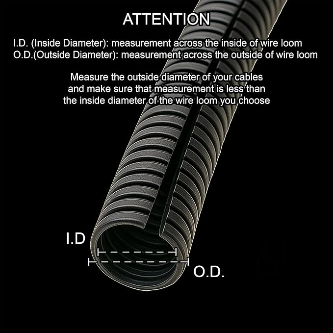 Electriduct Split Wire Loom Tubing Polyethylene Corrugated Flexible Conduit - 1/2" Nominal Size - 1000 Feet - Gray